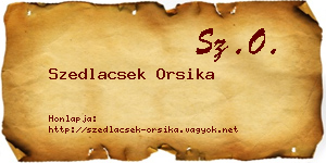 Szedlacsek Orsika névjegykártya